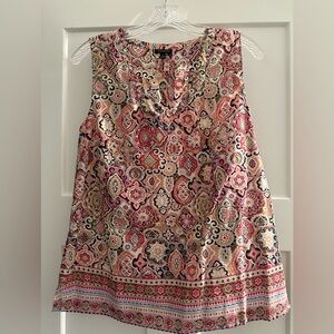 Talbots Multicolor Sleeveless Patterned Women's Top